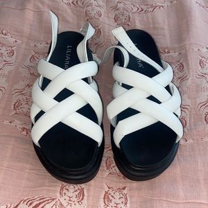 white platform sandals